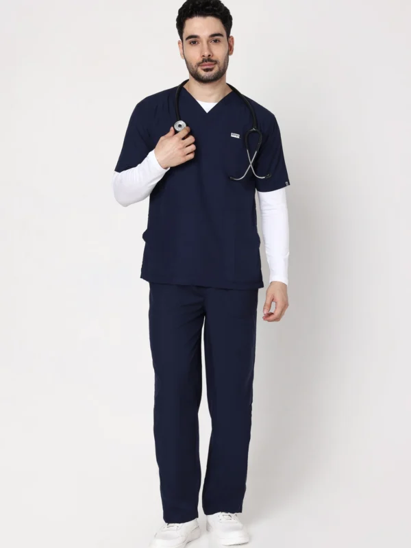 Classic Men's V-Neck (Navy) Scrub