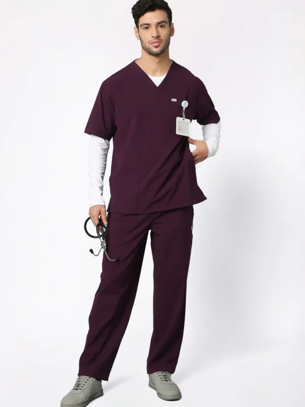 ecoflex™ Men's V-Neck (Wine) Scrub