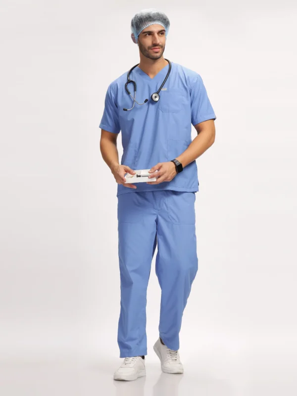 Classic Men's V-Neck (Ceil Blue) Scrub