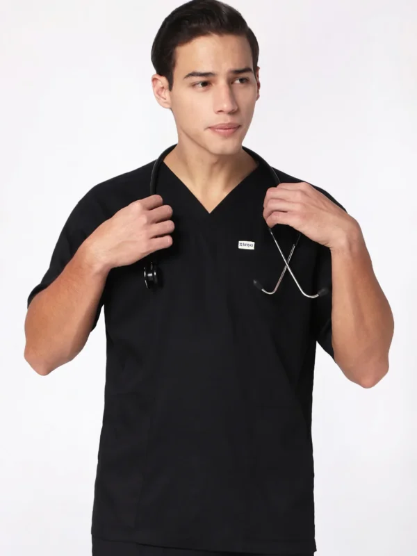 ecoflex™ Men's V-Neck (Black) Scrub