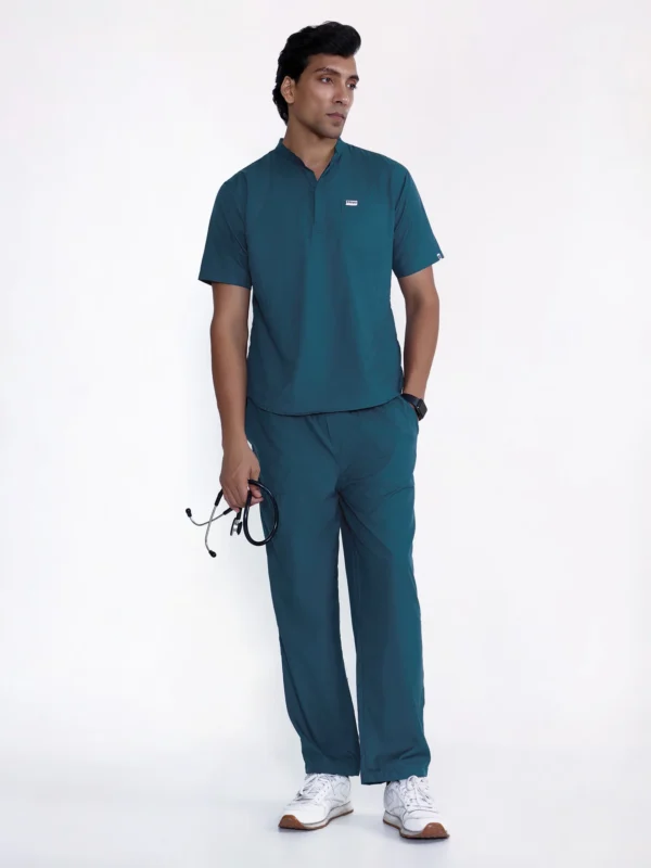 Classic Men's Mandarin Collar (Forest Green) Scrub